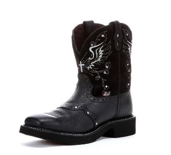 justin black boots