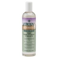 A bottle of Vetrolin Detangler 12 oz. Concentrate by Farnam on a white background.