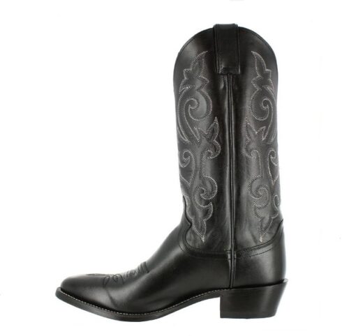 Justin Men's Black London Calf Boot 1409 is seen on a white background.