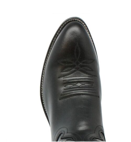 A pair of Justin Men's Black London Calf Boot 1409 by Justin.