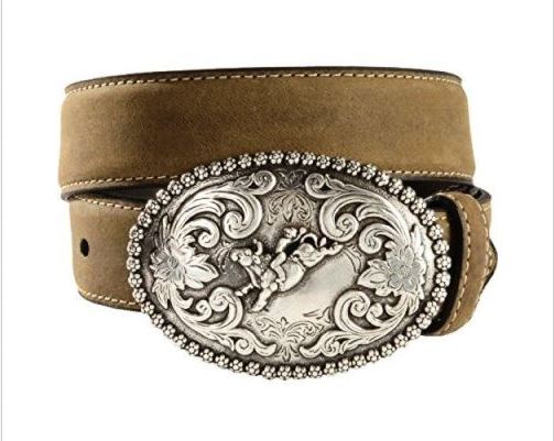 Distressed Brown Boys Belt with silver 
