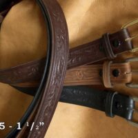 Mens Western Belt Genuine Floral Stamped Leather Available in Oversizes