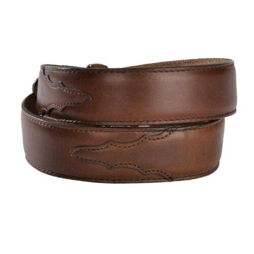 This Mens Classic Belt Silver Creek Brown Leather 53717 features an eye-catching crocodile pattern design.