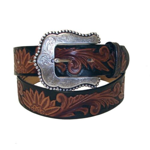 A Womens Western Belt Daisy, with a floral design, perfect for women who love daisies and want to add a Western touch to their outfit.