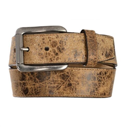 Men's Western Belt Justin Tailgunner Distressed Tan Leather