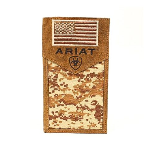 Ariat Digital Camo Medium Brown Rodeo Wallet