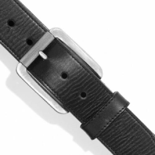 A Men's Western Bomber Black Belt C11743 with a silver buckle.