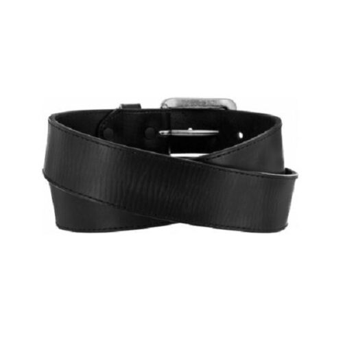 A black leather belt on a white background, featuring the Men's Western Bomber Black Belt C11743.