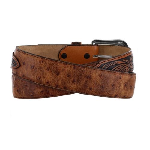 Hi-res Men's Western Belt Rustic Ostrich C42525 in brown, featuring rustic western style.