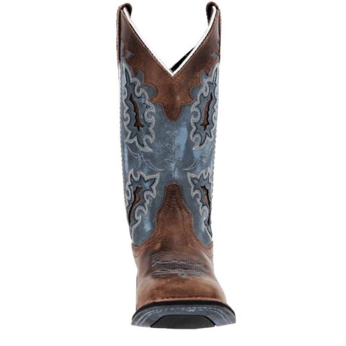 A pair of Women's Laredo Isla Boot 5666 with a blue and brown design.