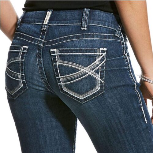 The back view of a woman's jeans.