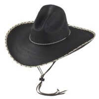 Western Black Straw Hat Larry Mahan 30X Pancho