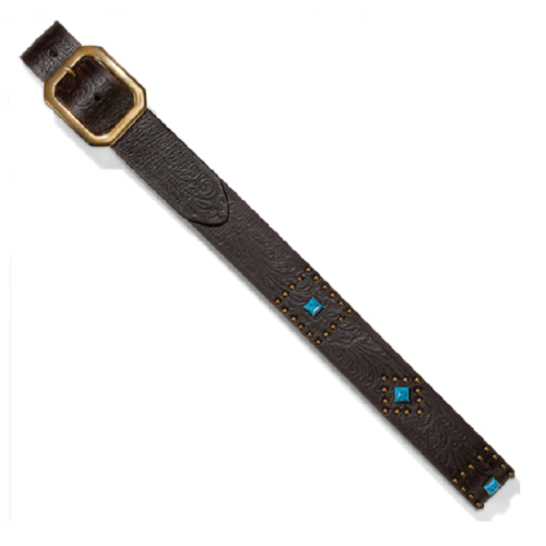 Women's Western Belt Women's Western Belt Frisco Creek C13888 with turquoise accents made of brown leather.