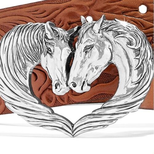 Two horses in the shape of a heart on a Children's Spirit Heart Belt C30244.