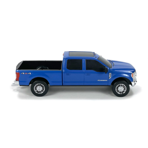 Blue Ford F-250 pickup truck toy.