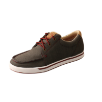 A men's grey and red lace up shoe, also available in Women's Twisted X Kicks Shoe WCA0030.