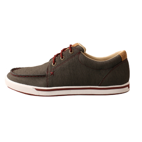 A men's grey and burgundy lace up Women's Twisted X Kicks shoe WCA0030.