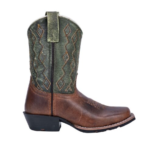 A Youth Dan Post Teddy Boot DPC3946 in brown and green.