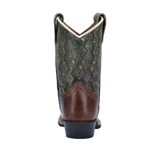 Youth Dan Post Teddy Boot DPC3946, a pair of Youth Dan Post Teddy Boot DPC3946 with a brown and green design.