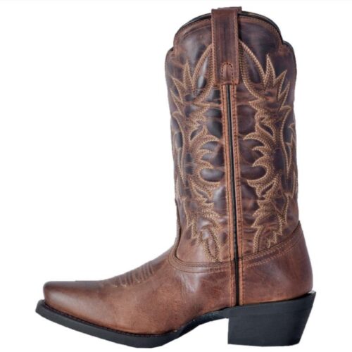 The Women's Laredo Malinda Boot 51134, a pair of cowboy boots with a brown leather upper, is the product.