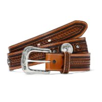 Men's Tony Lama Brown Embossed Belt C42674