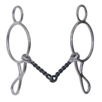 A pair of metal hooks on a white background featuring the SS Twisted Wire Gag Bit 255759.