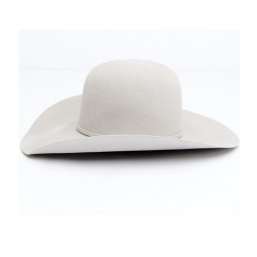 A Rodeo King Hat 7X Silver Belly Open Crown on a white background.