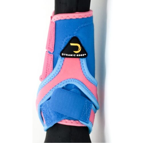 Dynamic Edge Boots Pink and Blue Sport Boots - A pair of pink and blue sport boots featuring a matching logo.