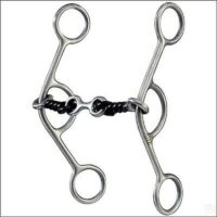 A pair of metal stirrups on a white background with the keyword "SS Sweet Iron Twisted Snaffle Bit 270120