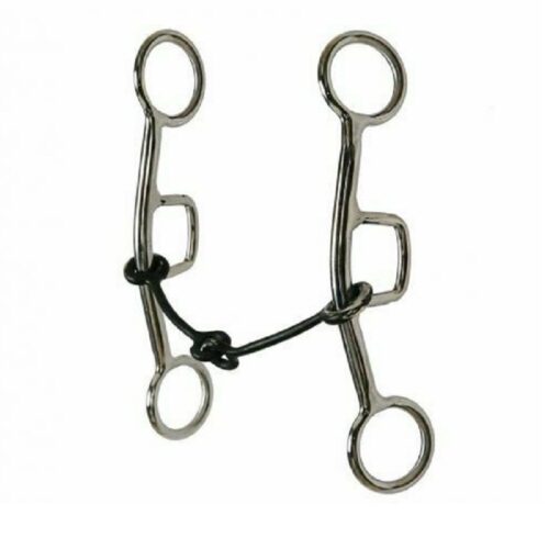 A pair of SS Sweet Iron Jointed Gag Bit stirrups on a white background.