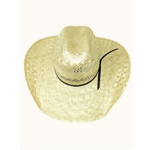 A Rodeo King Rio Rami Western Straw cowboy hat on a white background.