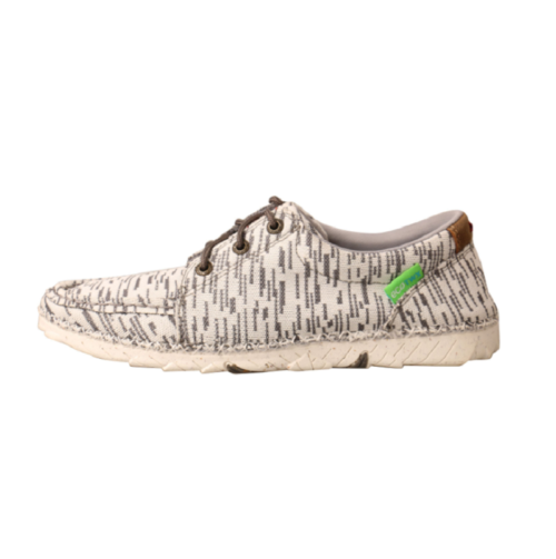 The Twisted X Women's Zero-X Shoe WZX0001 is a stylish white and green boat shoe designed specifically for women.