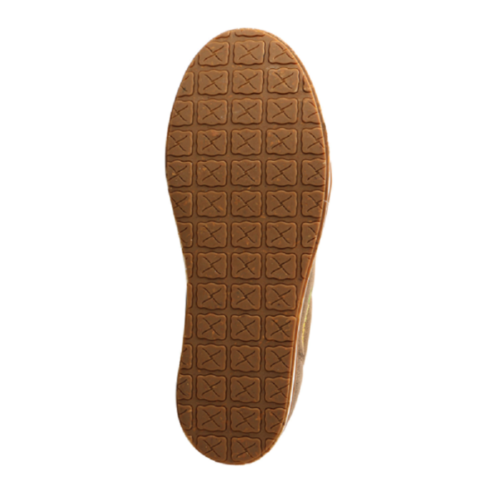 The sole of a brown Twisted X Women's Bomber & Sunflower WCA0035 shoe on a white background.