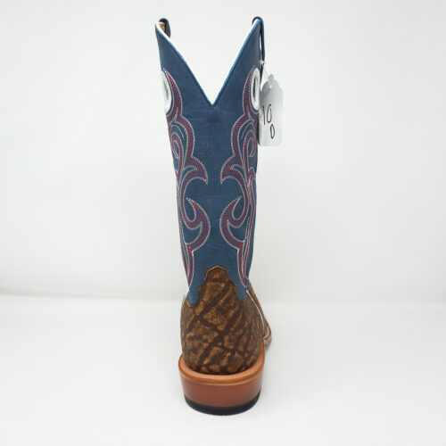 A Men's Horse Power Blue Jean Boot HP1859 with a blue cowboy boot and a pink and blue design. -> The Men's Horse Power Blue Jean Boot HP1859 with a blue cowboy boot and a pink and blue design.