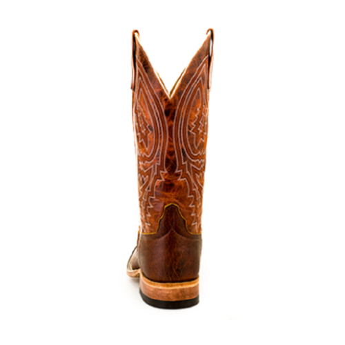 A brown cowboy boot with a carved out sole, featuring the Men's Anderson Bean Mike Tyson Bison Boot S1105.