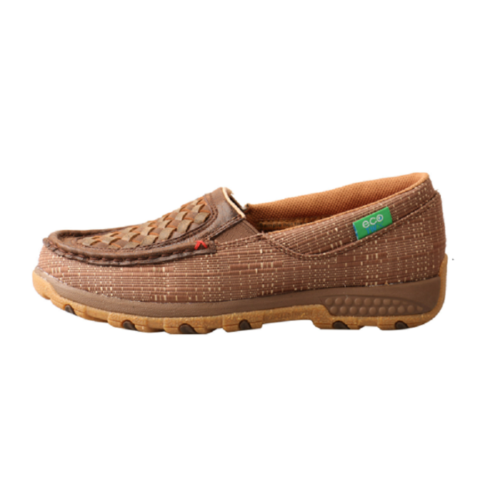 A Twisted X Women's Woven Brown Moccasin WXC0009 with a woven sole.