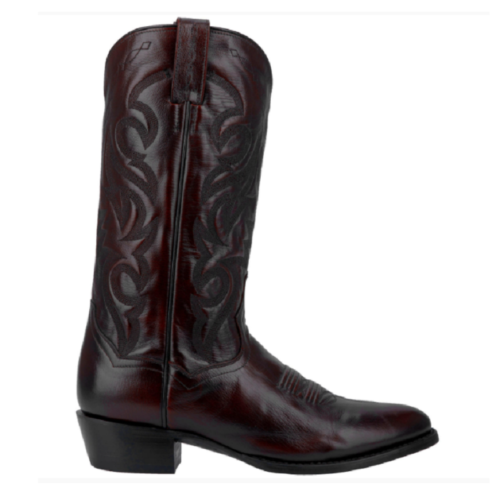 A Men's Dan Post Black Cherry DP2112R cowboy boot.