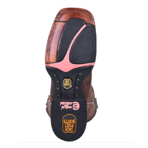 The Ladies Boot Dan Post Alexy DP4572 showcases a stunning brown color scheme with subtle pink accents on the back.