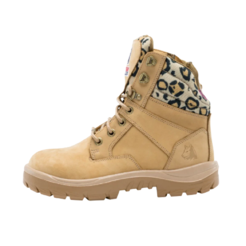 steel blue womens boots leopard print