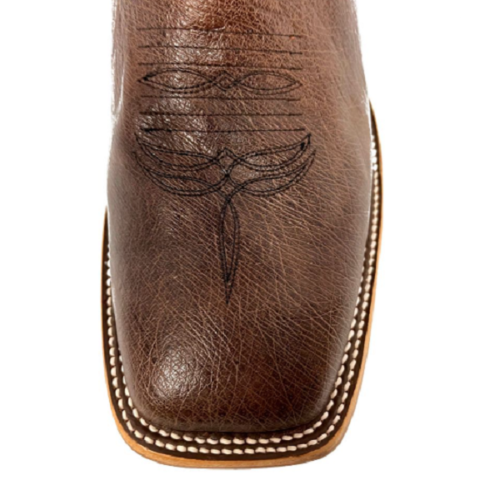 Men's brown cowboy boots with an embroidered design, specifically the Men's Top Hand Horse Power Boot HP8009.