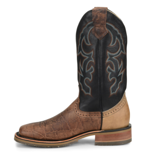 The Double H Men's Boot Grissom DH4644 is a stylish cowboy boot featuring tan and black accents.