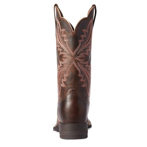 The back of an Ariat Women's Westbound Western Boot, brown in color.