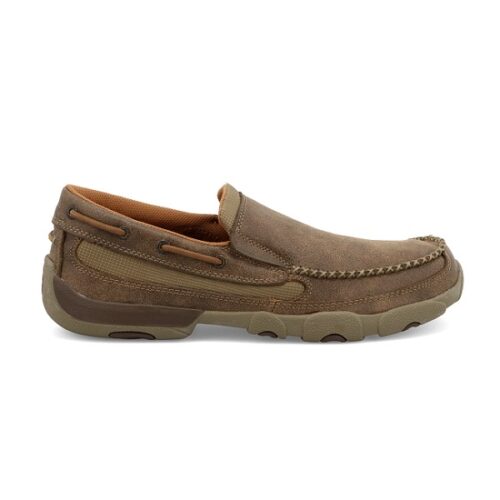 An exquisite men's brown leather moccasin, the Men's Twisted X Slip On Bomber MDMS002, is a timeless classic that offers unparalleled comfort and style.