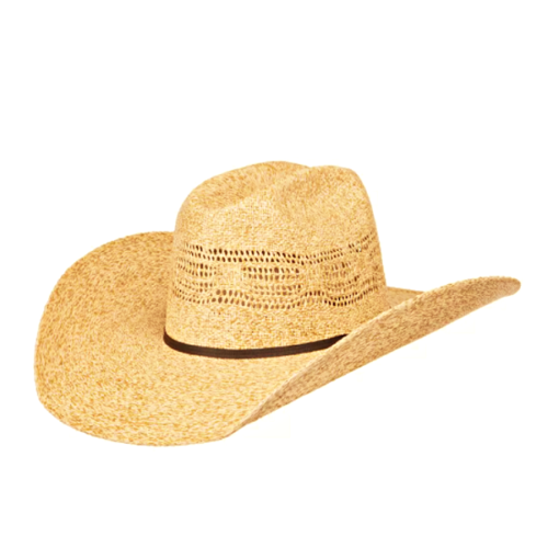 A Rodeo King Bangora Straw Hat on a white background.