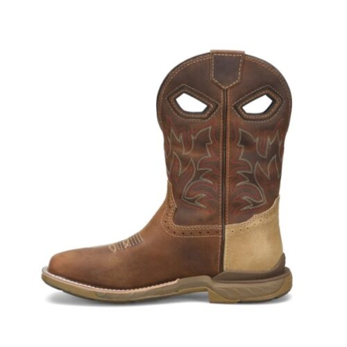 The Men's Double H Veil Western Boot DH5387 brown and tan cowboy boot features the Double H Veil Western Boot DH5387 style.