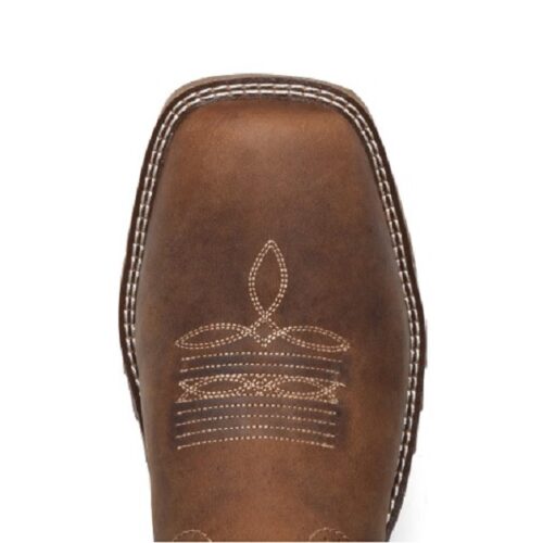 A pair of brown cowboy boots with a stitched detail, such as the Men's Double H Veil Western Boot DH5387