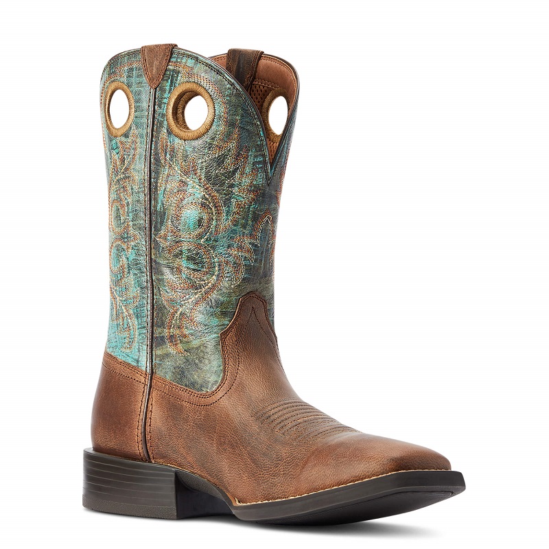 A Brown Color Boot With Design Pattern