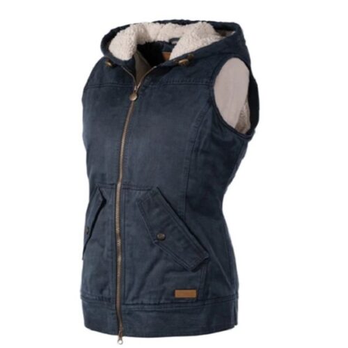 The Women's Outback Carry Concealed Heidi Vest is a stylish women's vest that features a sherpa hood for added warmth and comfort.