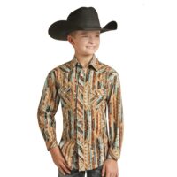Boy's Aztec Stripe Western Shirt