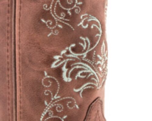 A Girls Old West Fancy Boot with a floral embroidered design.